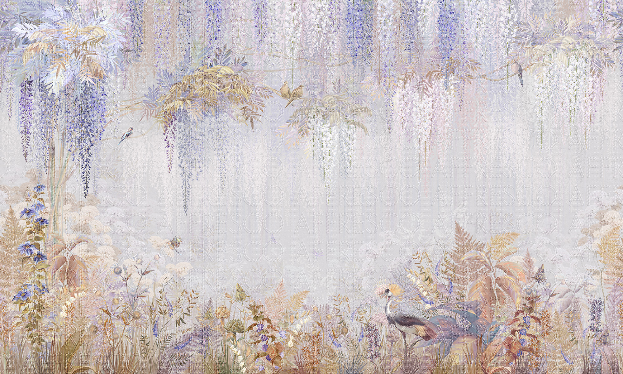 Handmade wallpaper, Wisteria