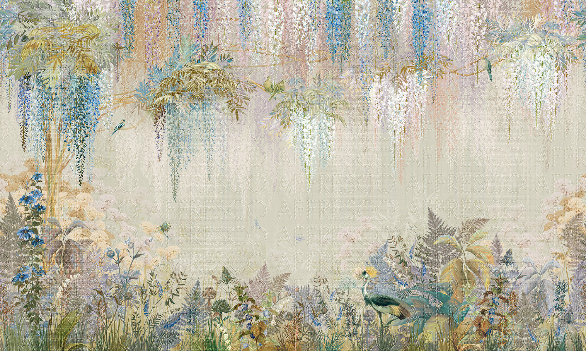 Handmade wallpaper, Wisteria