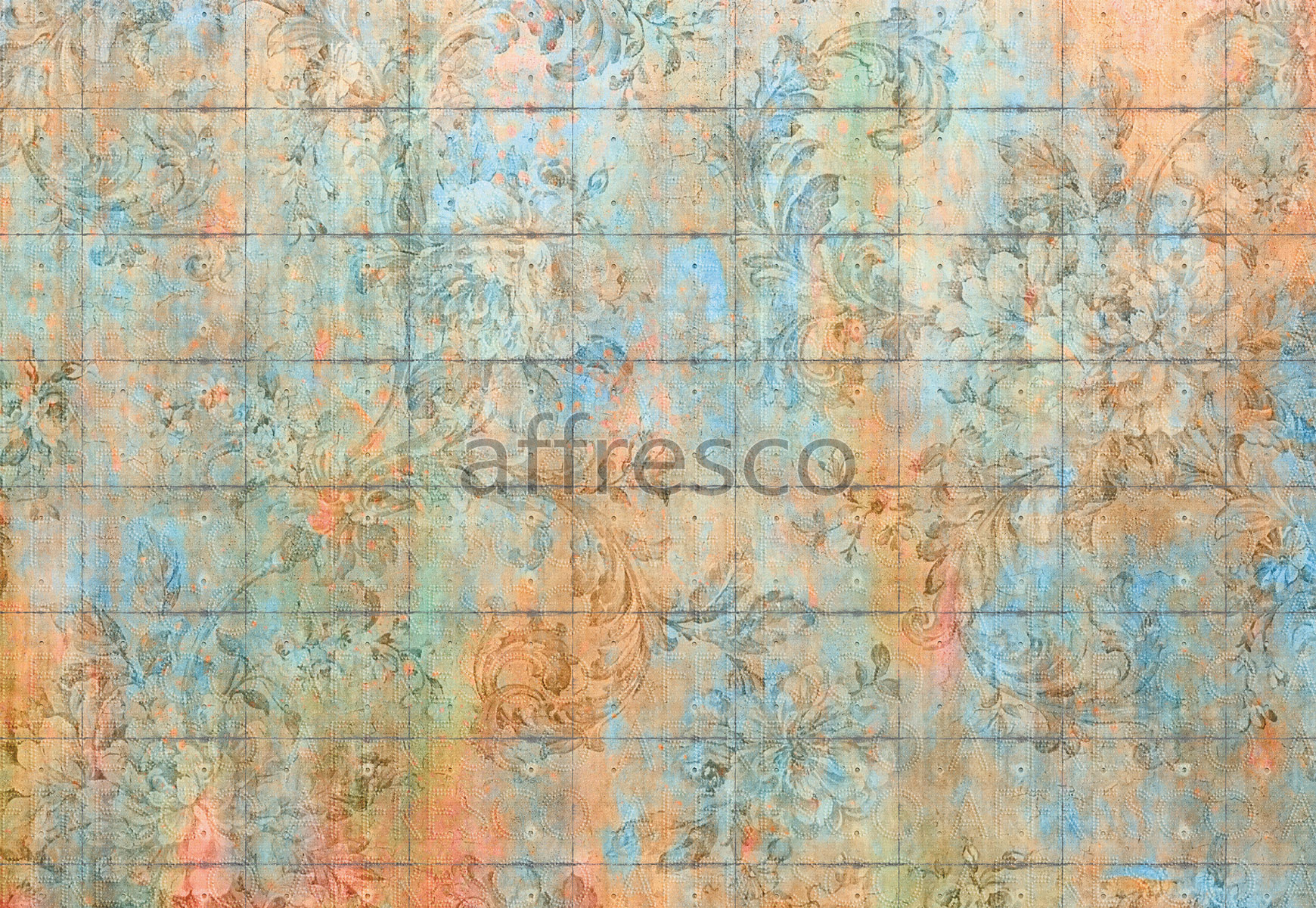 ID135617 | Textures | Стена с цветочным орнаментом | Affresco Factory