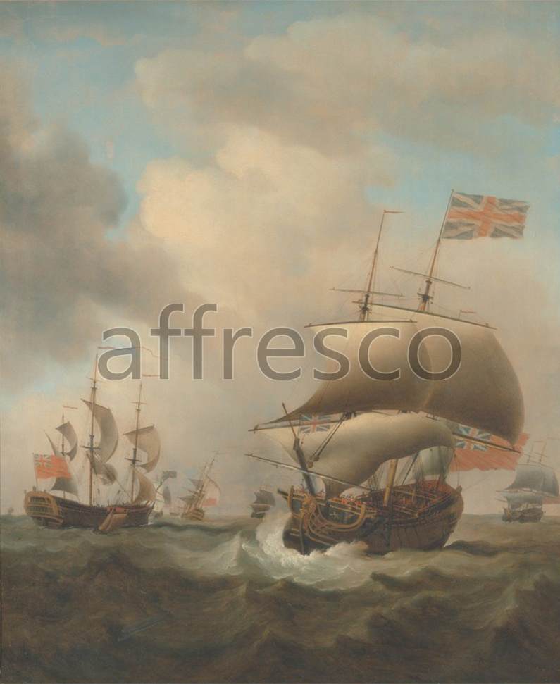 Marine art | Samuel Scott Shipping in a Choppy Sea | Affresco Factory