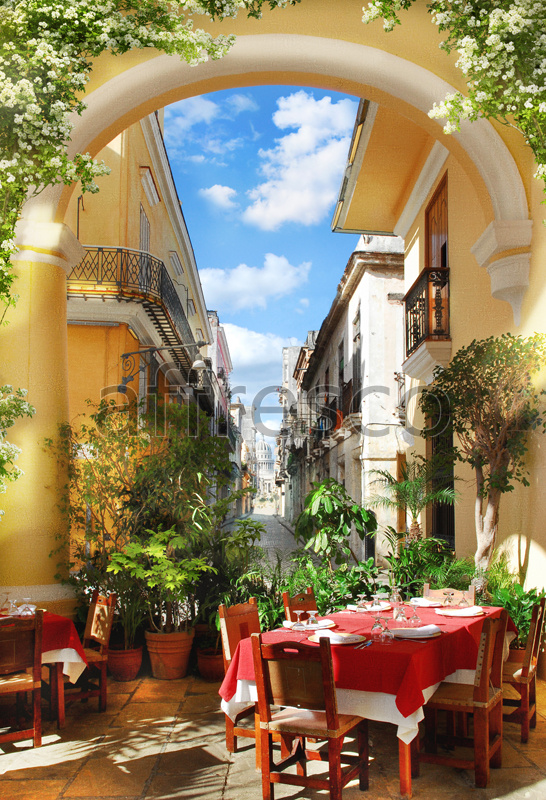 ID10532 | Pictures of Cities  | Street view from café | Affresco Factory