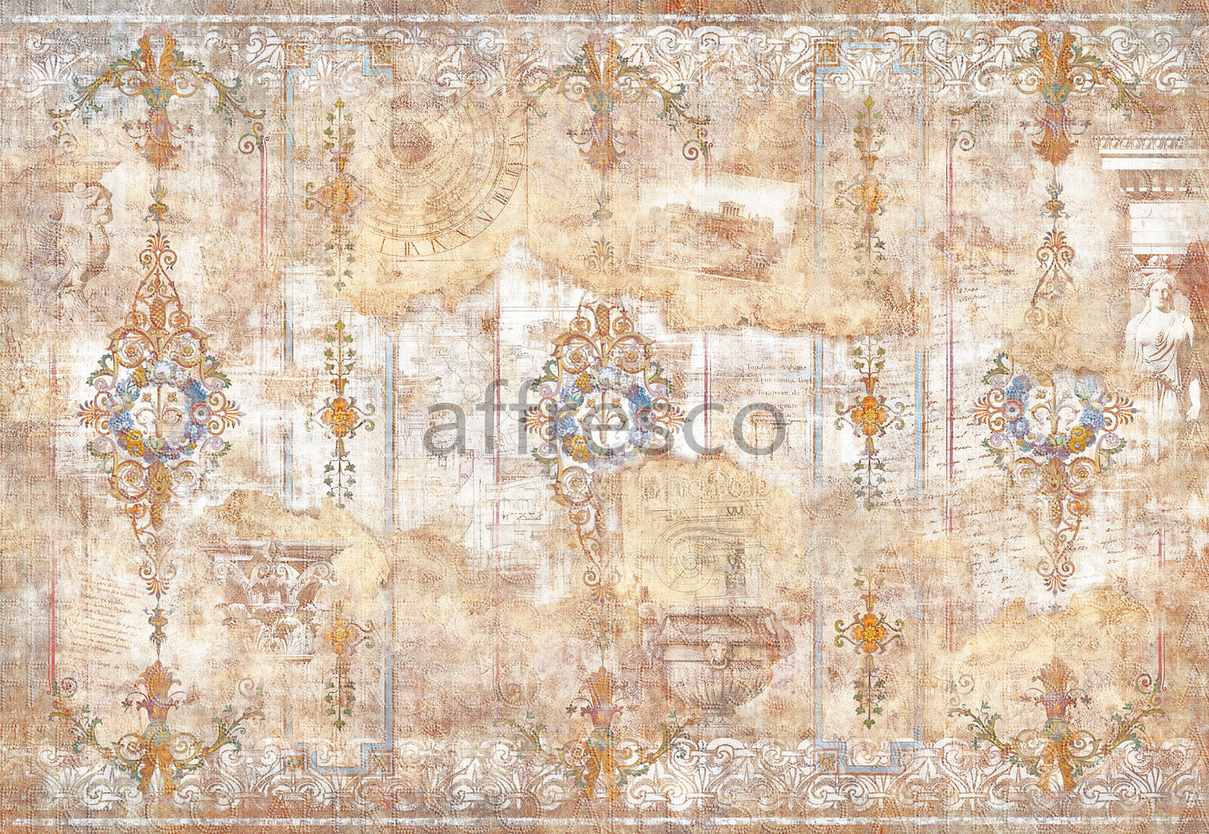 7180 | Classic Ornaments | aging wall with ornament designs | Affresco Factory