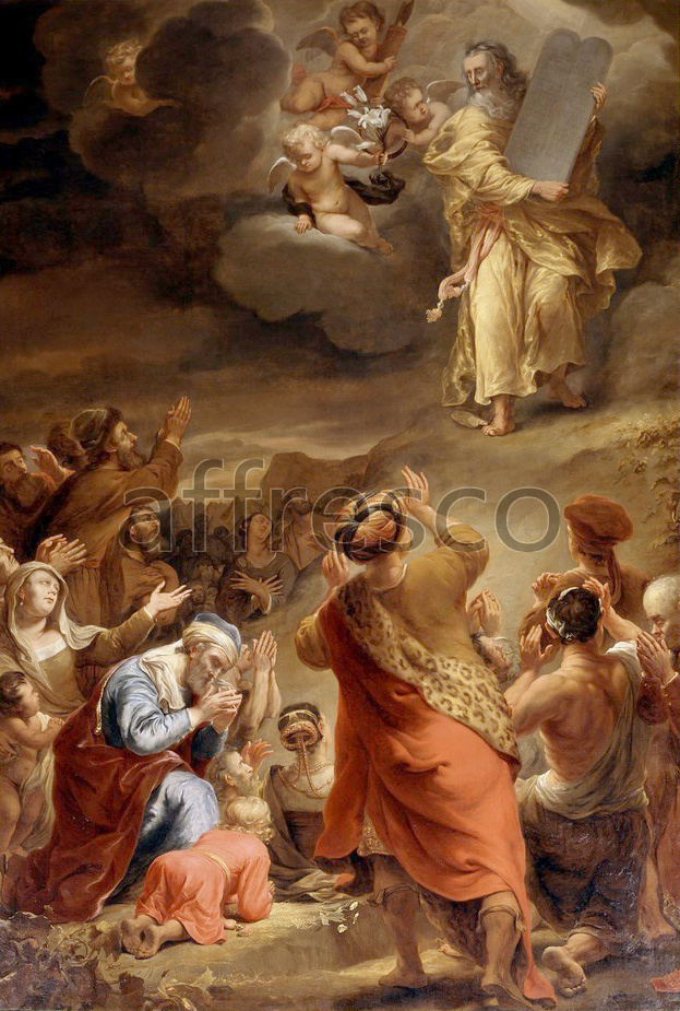 Biblical themes | Ferdinand Bol Moses descends from Mount Siniai with the Ten Commandments | Affresco Factory