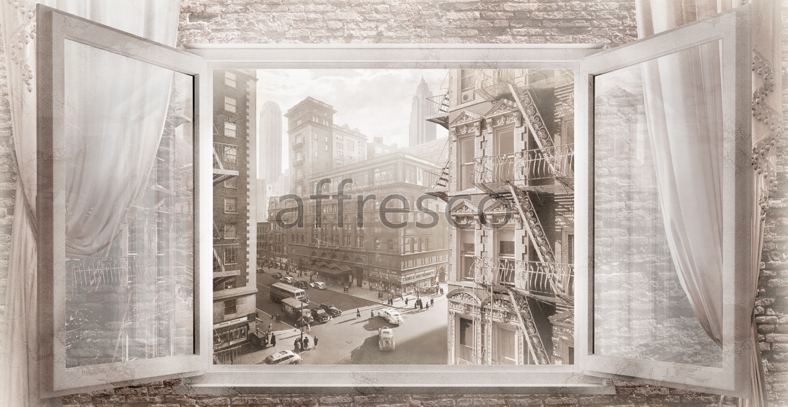 4967 | Pictures of Cities  | View of the city from the window | Affresco Factory