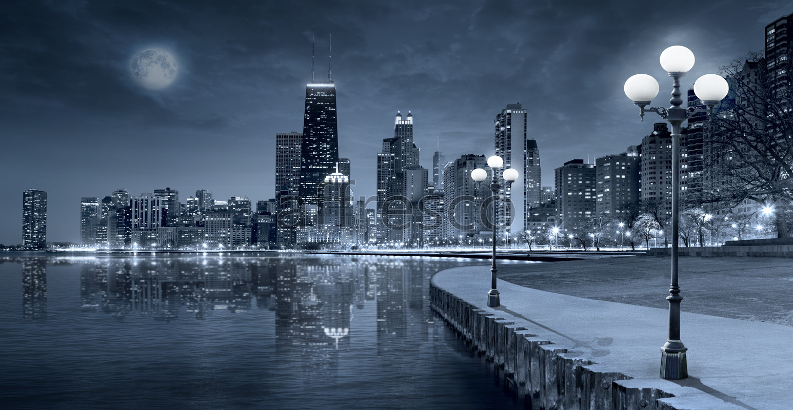 ID11582 | The best landscapes | Night city promenade | Affresco Factory