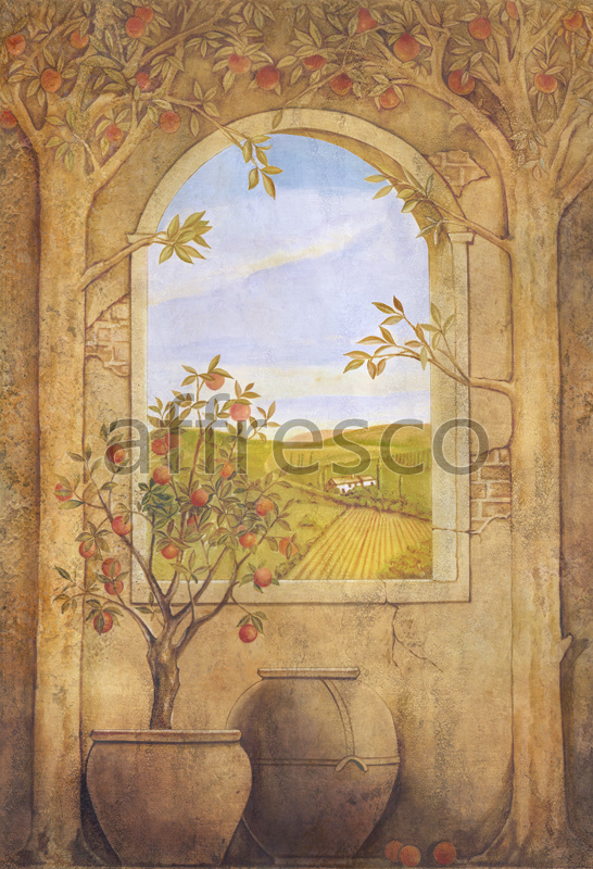 4035 | Picturesque scenery | Orange tree at a window | Affresco Factory