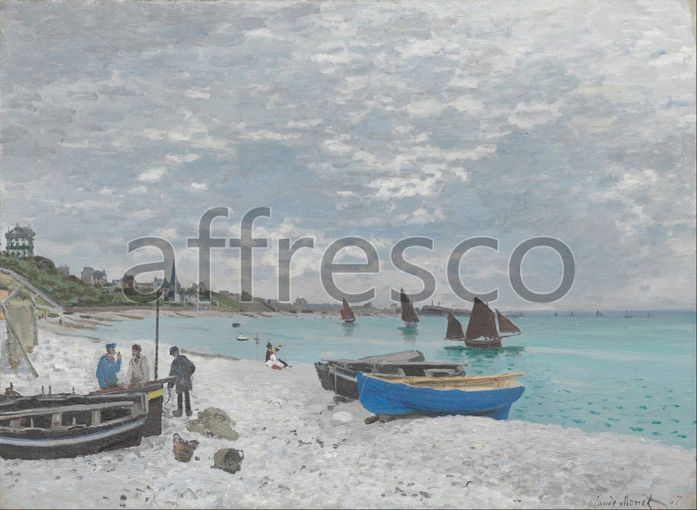 Impressionists & Post-Impressionists | Claude Monet The Beach at Sainte Adresse | Affresco Factory