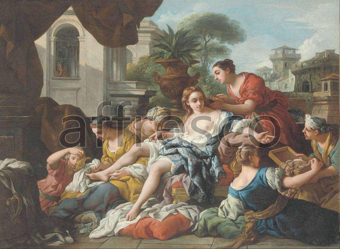 Classical antiquity themes | Jean Francois de Troy Bathsheba at her Bath | Affresco Factory
