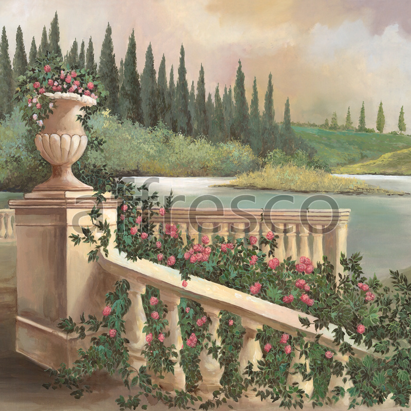 6124 | Picturesque scenery | Cypress view from a balcony | Affresco Factory