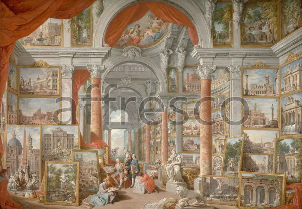 Scenic themes | Giovanni Paolo Pannini Picture Gallery with Views of Modern Rome | Affresco Factory