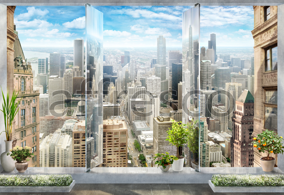 6442 | The best landscapes | View of a big city | Affresco Factory