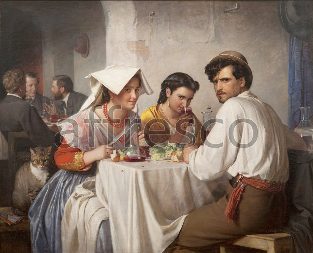 Scenic themes | Carl Bloch In a Roman Osteria | Affresco Factory