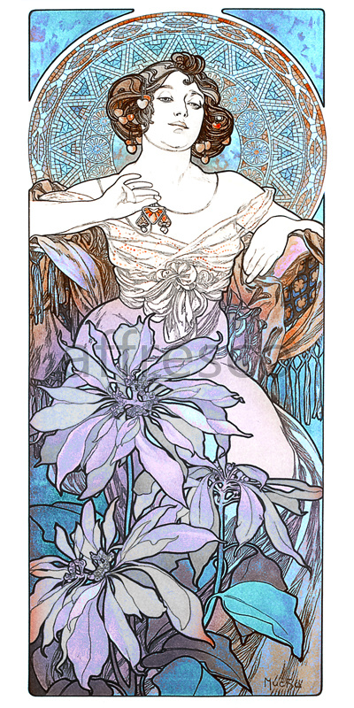 3412 | Modern | Ruby Alphonse Mucha | Affresco Factory