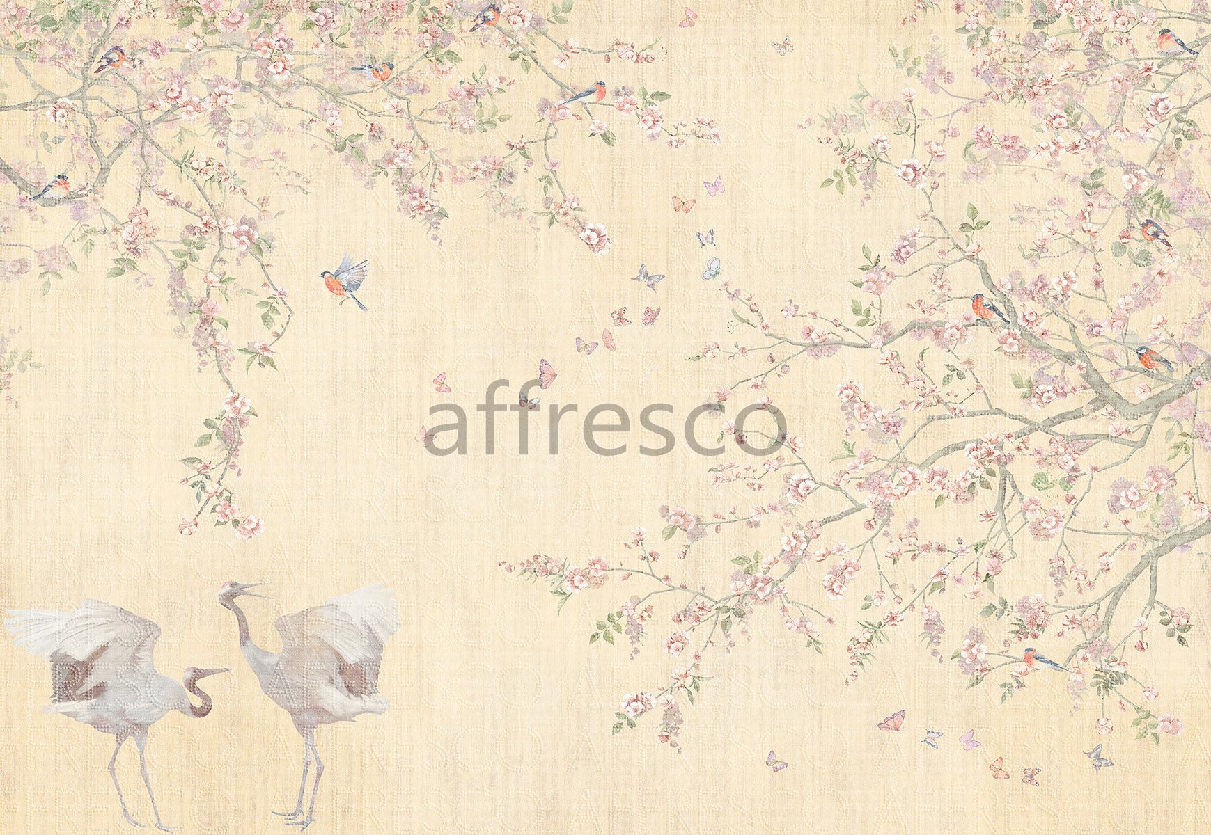 6883 | Forest | Chinese cranes | Affresco Factory