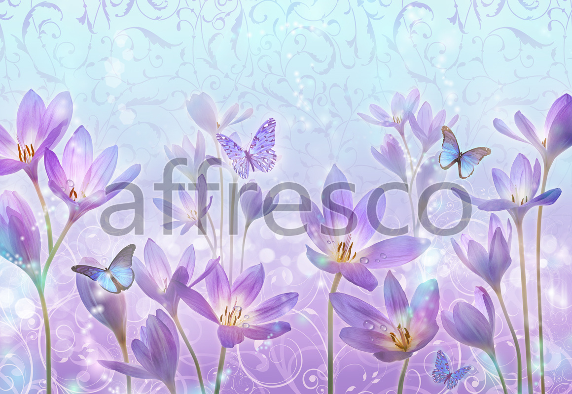 7237 | Flowers | sunny butterflies and flowers | Affresco Factory