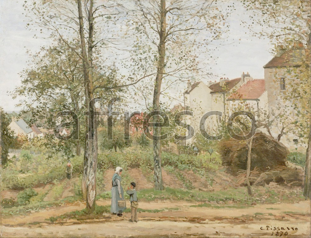 Impressionists & Post-Impressionists | Camille Pissarro Houses at Bougival Autumn | Affresco Factory