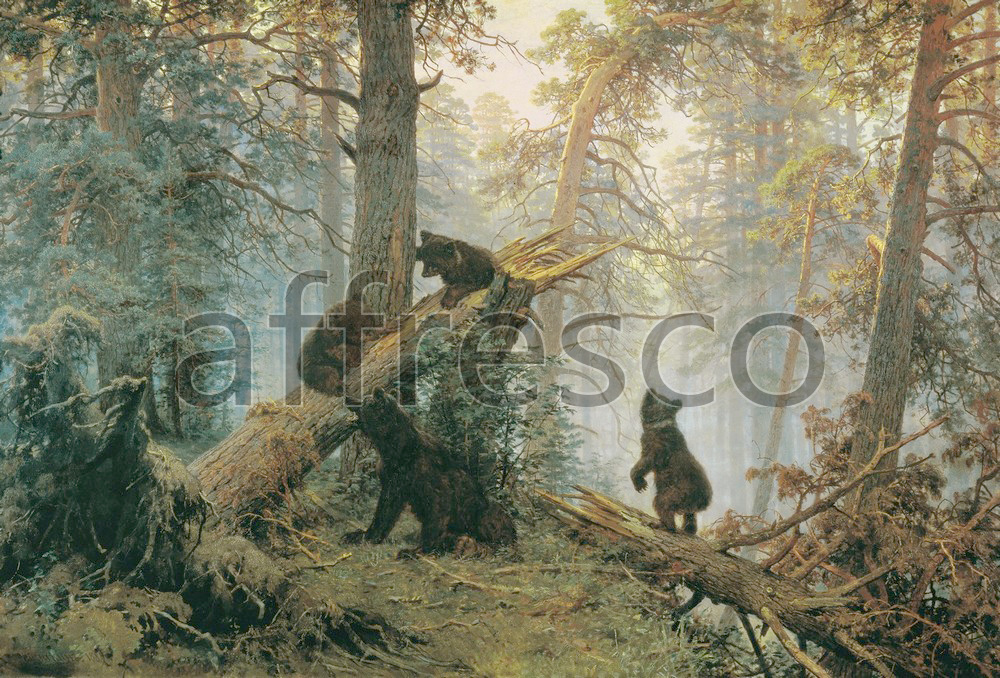 Paintings of animals | Shishkin Ivan Morning in a Pine Forest | Affresco Factory