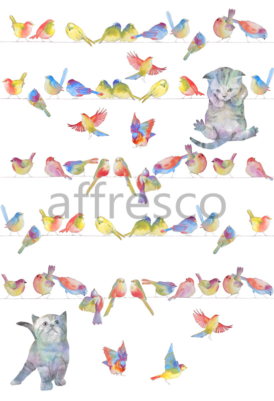 9723 | For Children | Birds and kittens | Affresco Factory