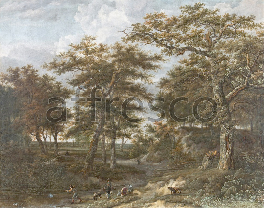 Classic landscapes | Adriaen Hendricksz Verboom Landscape with hunters | Affresco Factory