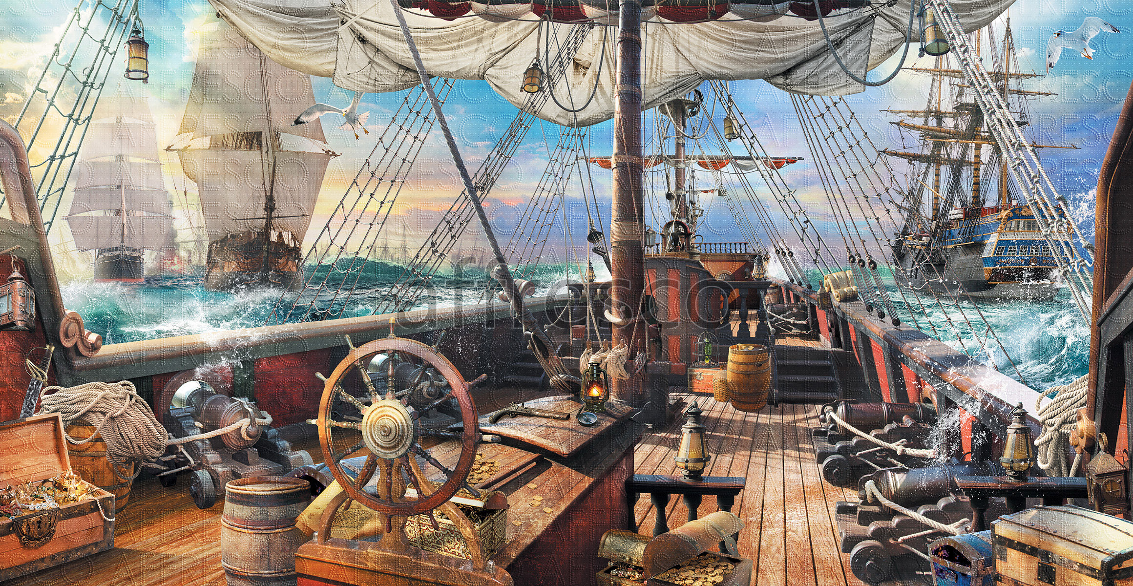 9680 | For Children | deck of old ship | Affresco Factory