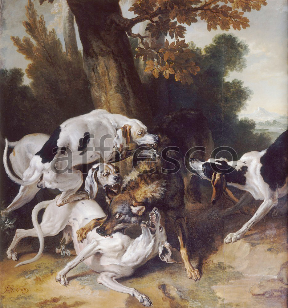 Paintings of animals | Jean baptiste Oudry L hallali du loup | Affresco Factory