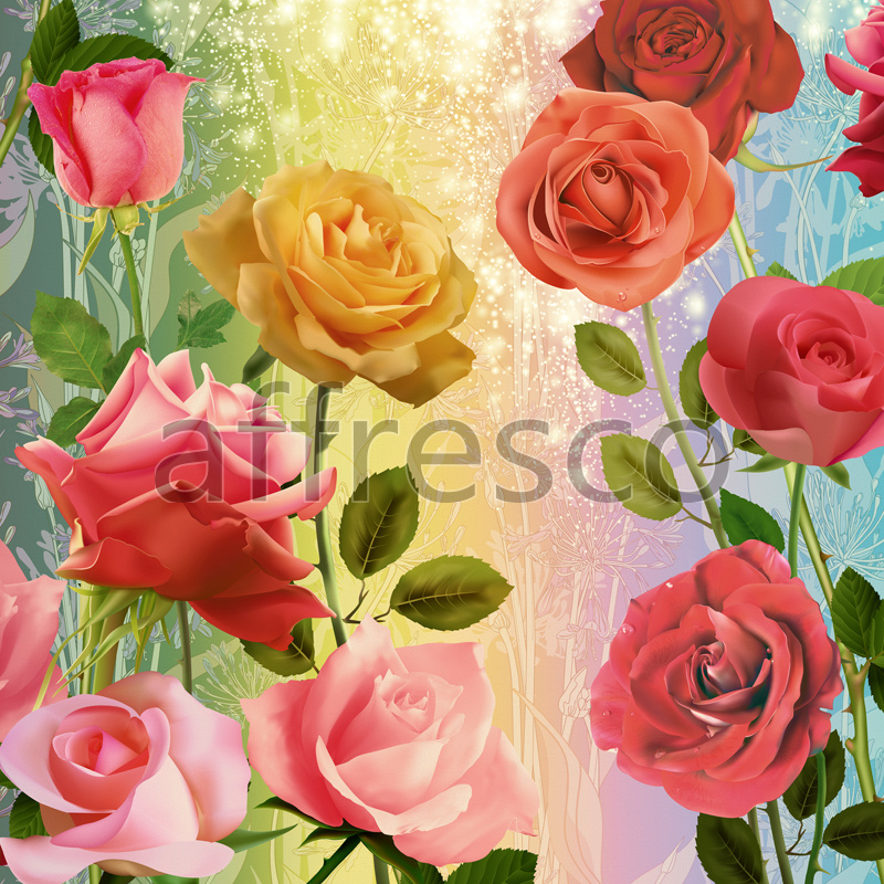 7177 | Flowers | theme with roses | Affresco Factory