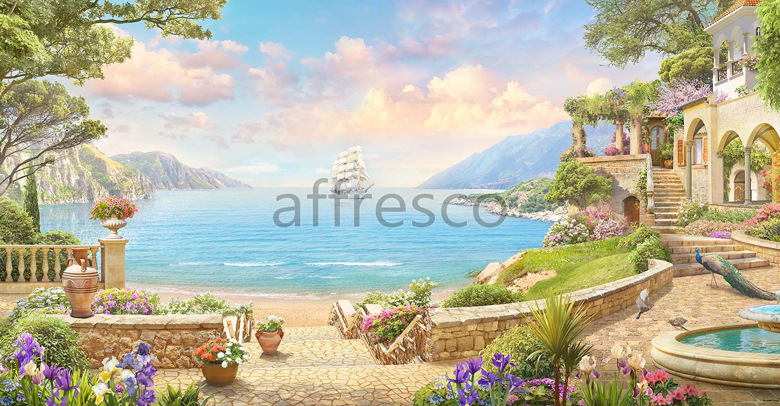 6873 | The best landscapes | Sailboat in the distance | Affresco Factory